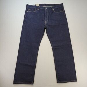 Levis 505 Jeans Mens 42x30 Blue Regular Straight Mid Rise Dark Wash Denim